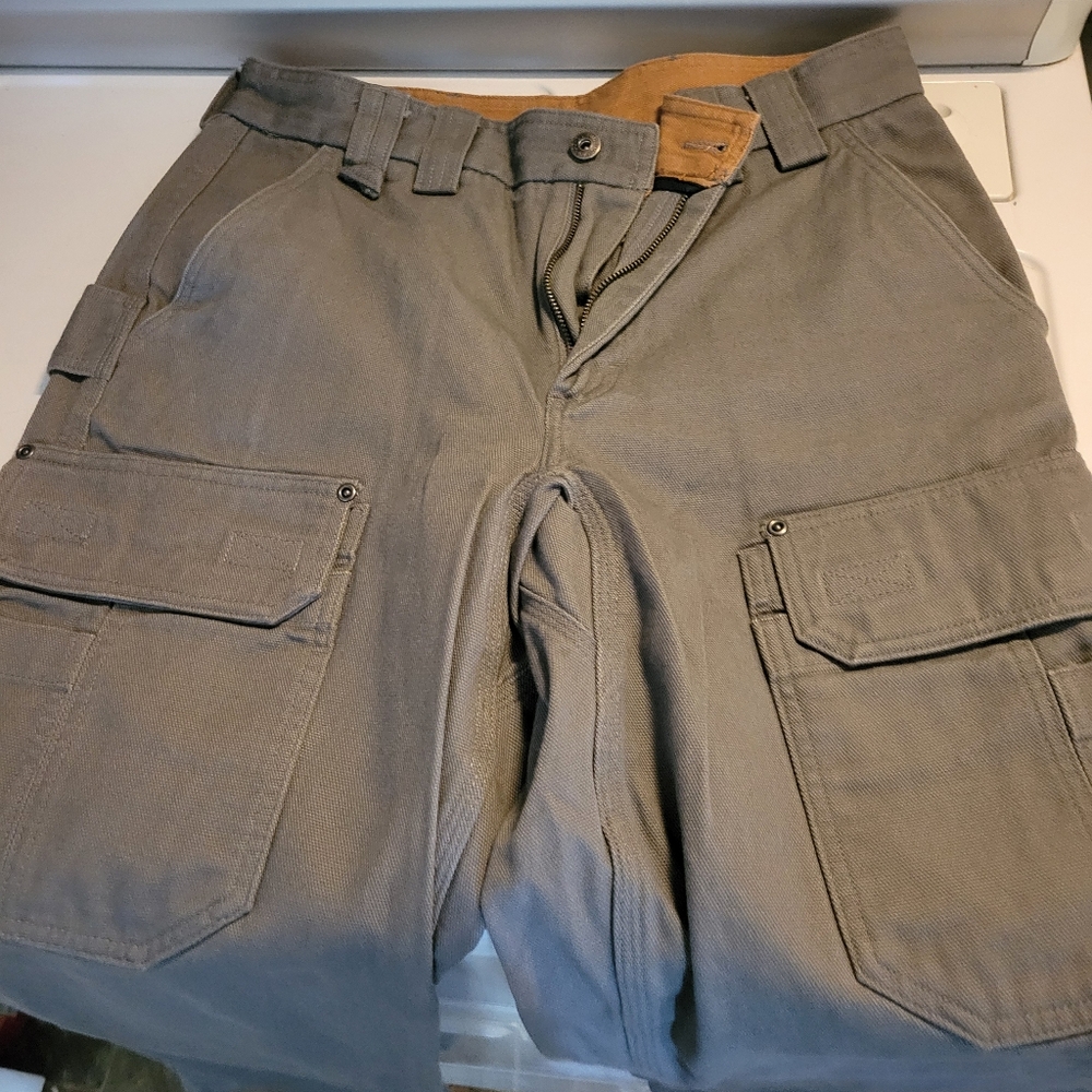 Duluth Trading Co Gray and Brown Cargo Pants
